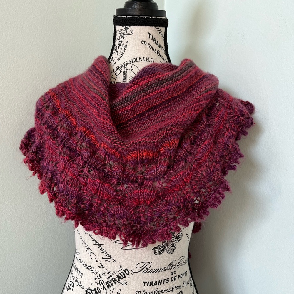 Elegant Burgundy Knit Wrap - Picture 8 of 15